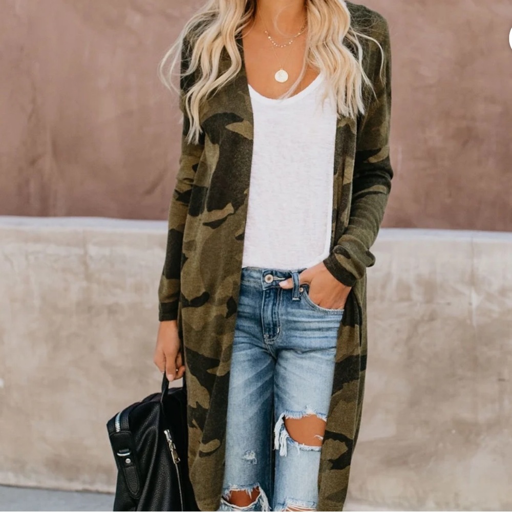 Camouflage Long Cardigan French Laundry